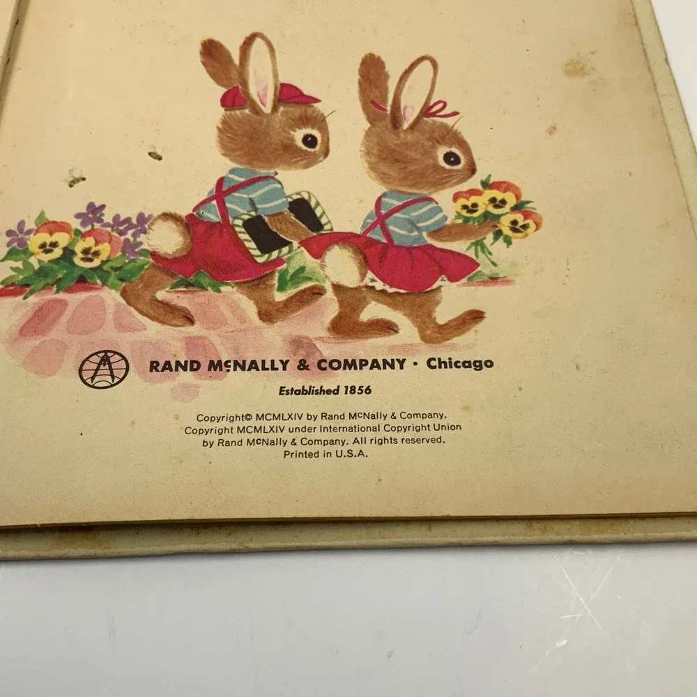 Vintage 1964 The Bunny Twins Rand McNally Tip-Top Elf Book Helen Wing 8676